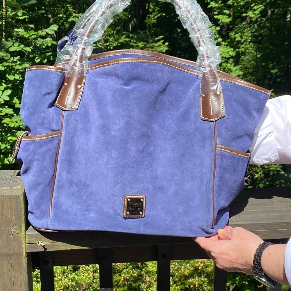 Dooney & Bourke Suede Kristin Tote in Blue